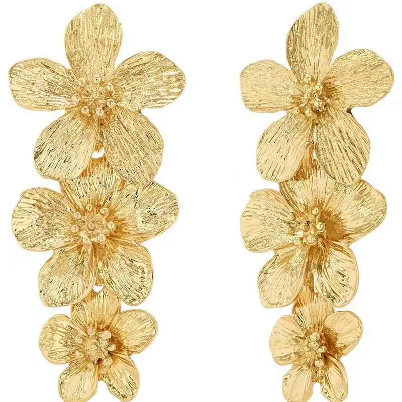 Flower Design Dangling Earrings, Fashionable Jewelry for Women, Chic Gorgeous Jewelry, Trendy All-match & Exquisite Jewelry for Birthday Gift, High Quality Earrings, Dangling Drop Earrings