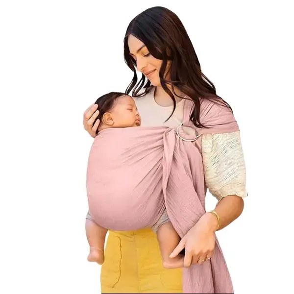 Double Ring Baby Sling, Newborn Front Hugging Back Towel, Easy to Go Out Parenting Back Towel Hanging Bag