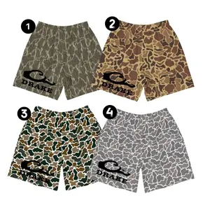 Drake Waterfowl Camo Shorts, Old School Camouflage Mesh Shorts, Duck Hunting Shorts, Outdoor Fishing Shorts, Breathable Summer Camo Shorts for Men