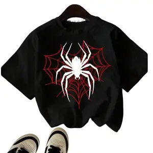 Spider Web Graphic T-Shirt, Gothic Aesthetic Oversized Tee, Gothic Spider Web T-Shirt, Trendy Dark Style Tee