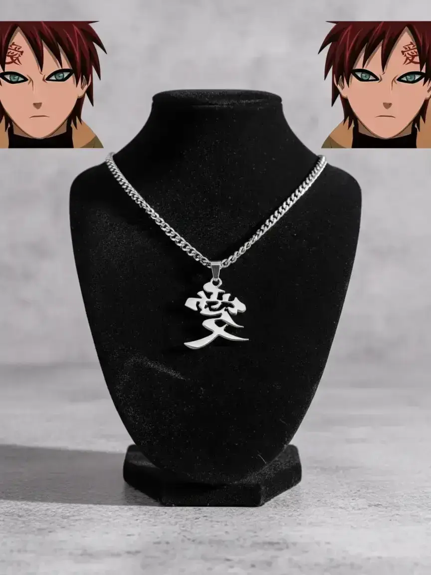 Anime Kanji Stainless Steel Necklace, Gaara Love Symbol Charm, Japanese ...