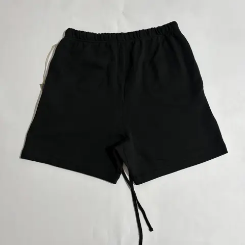 Men's Soft Stretch Vintage Archive Clothing Wide-Leg Drape Sweatshorts - 2022 Classic Black, Unisex, Relaxed Modern Boxy Cut, Clean Casual Streetwear Bottoms