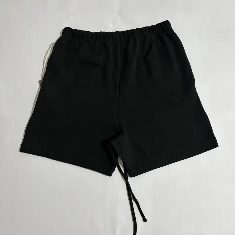 Men's Soft Stretch Vintage Archive Clothing Wide-Leg Drape Sweatshorts - 2022 Classic Black, Unisex, Relaxed Modern Boxy Cut, Clean Casual Streetwear Bottoms