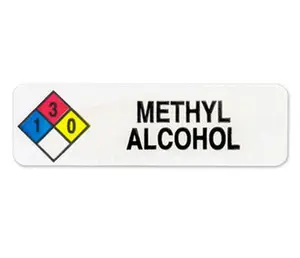 "Methyl Alcohol" HMIG Safety Labels, 0.75" x 2.5", 250/ROLL