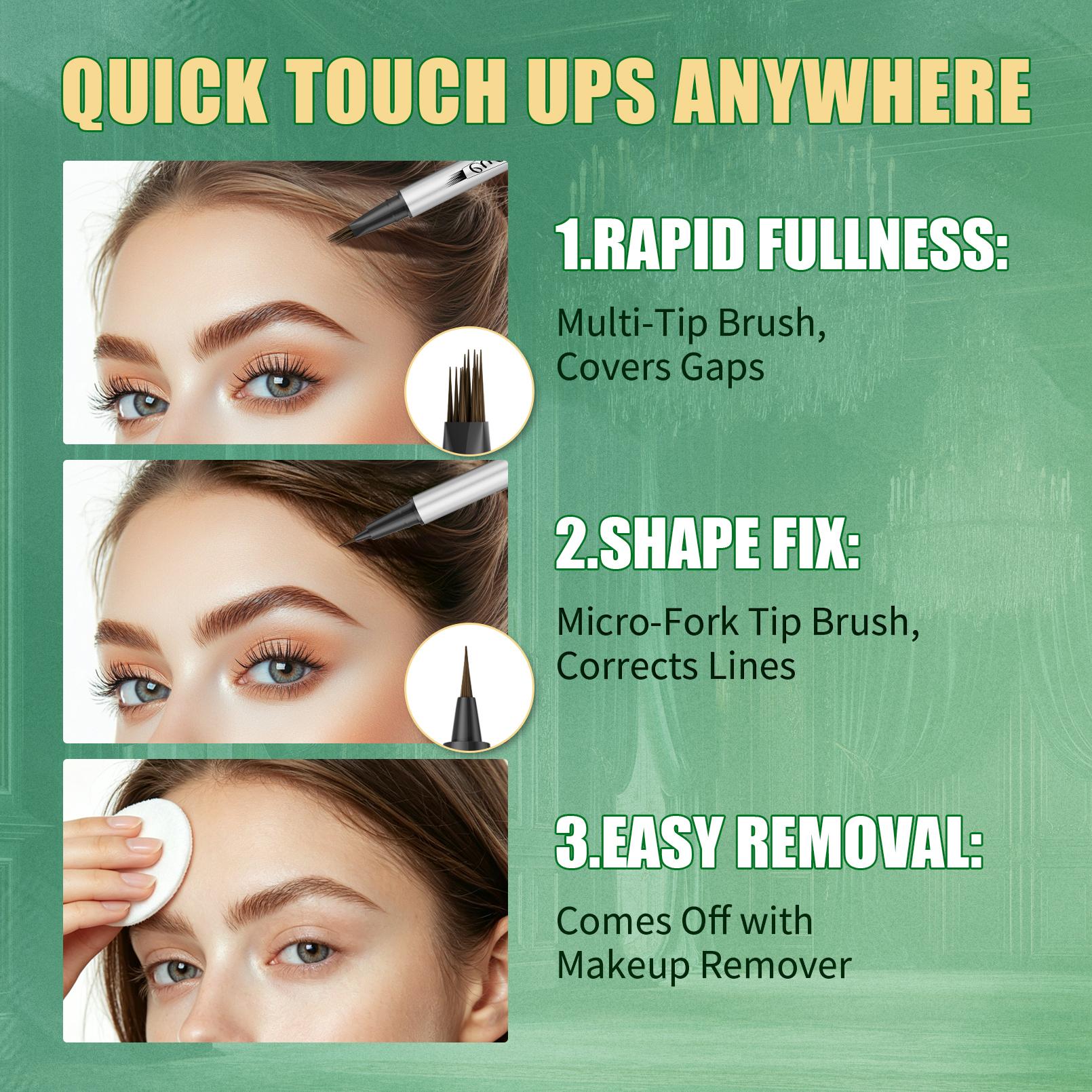 2-in-1 Dual Head 4D Eyebrow Pen with Micro Fork Tip & Fine Brush Tip, Waterproof Long Wear Brow Pencil for Hair Like Natural Strokes, Easy Brow Filling, Shaping & Blending for Beginners Soft Glam Look. 2-in-1 Dual Head 4D Eyebrow Pen with Micro Fork Tip & Fine Brush Tip, Waterproof Long Wear Brow Pencil for Hair Like Natural Strokes, Easy Brow Filling, Shaping & Blending for Beginners Soft Glam Look.