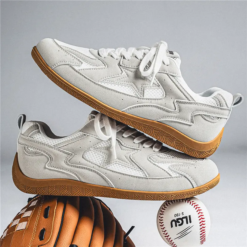 Breathable mesh German trainer shoes with star accents, retro thick sole, available in two colors—versatile casual athletic sneakers for students.