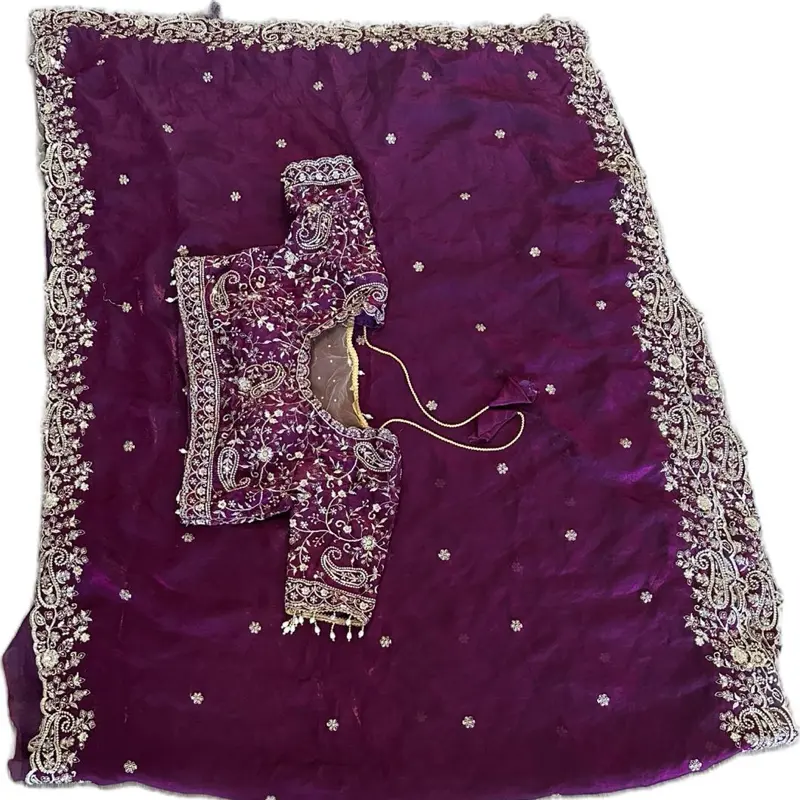 Women's Modest Traditional Silk Saree Set with 40-in Bust Size Blouse, Lady's Comfortable Elegant Style Clothes for Women