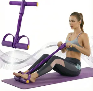 Multifunction Pedal Resistance Band, Elastic Pull Rope Fitness, Work at Home Gym, Exercise Sit-up, Yoga, Abdominal Training Set