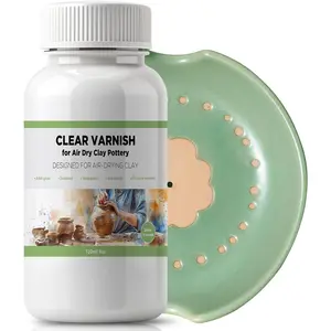 120ml Air Dry Clay Varnish - Air Dry Clay Sealant for Airdry Clay - Clear Varnish for Air Dry Clay Pottery - Gloss Finish Clear Varnish for Pottery, Used to Prevent Clay Cracking, Scratches, Wear