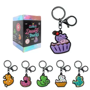 Duck Duck Surprise! Limited Edition Blind Box Rubber Duck Dessert Ducks Flock 1 Keychain (1 out of 6 Possible Styles)