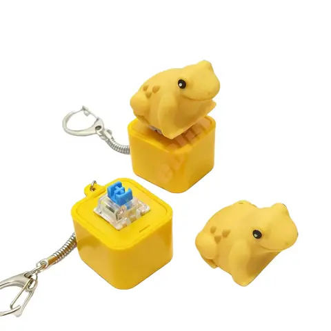 Coquí Frog Button Bag Charm Keychain - Cute Puerto Rico Amphibians Souvenir, Kawaii Fashion Accessory, Glow & Sound Sensory Tool, Portable Plastic Unisex Fidget Toy, Animal Trinket, Christmas Gift, Christmas Gifts