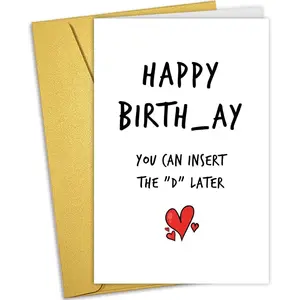Funny Birthday Card for Him Men, Dirty Birthday Card for Husband Boyfriend, Naughty Birthday Card from Wife Girlfriend, You Can Insert The D later