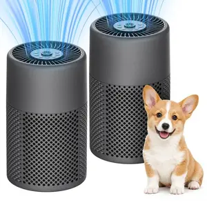 2-Pack Ultra-Quiet 24dB Air Purifiers 2588 for Bedroom & Living Room, True HEPA Filter Removes Pet Dander & Odors, Built-In Aromatherapy Diffuser & Nightlight, Automatic/Manual Modes, Child Lock & Timer for Sleep Use
