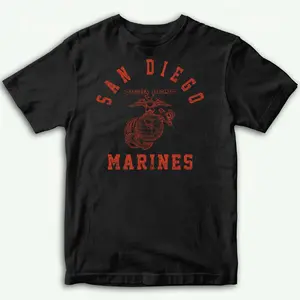 USMC Old School San Diego Training Graphic Tee, Military Pride Shirt, Veteran Gift, Marine Corps Unisex Casual Tee, Him Her