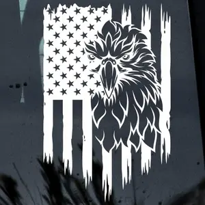 American Eagle and Flag Decal, America Decal, Patriotic Car Decal, Truck Decal