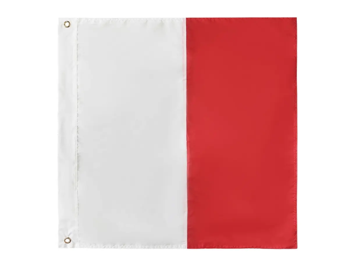360 stand Handcrafted Nautical Alphabet Navy Code Signal Flag (Letter H, 24x24 in) - Nylon Fabric, Bold Bright Colors, Durable, Ready-to-Hang Outdoor Wall Decor for Home & Festive Supplies