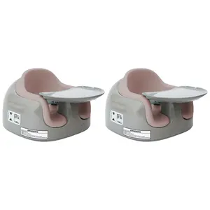 Bumbo Toddler 3-in-1 Booster High Chair and Tray, Breige/Sonoran Rose, 2 Pack