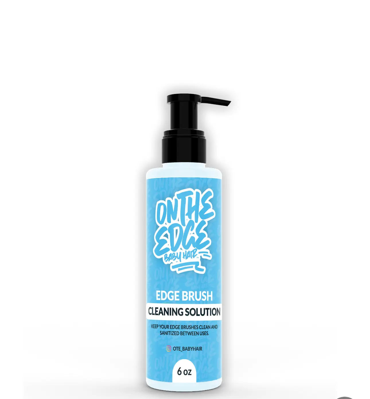 On The Edge - Edge Brush Cleaning Solution 6 oz - Gentle Foaming Formula for Daily Use - Antibacterial & Quick-Drying - Safe for All Brush Types - Perfect for Baby Hairs & Sculpting
