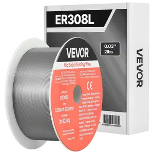 VEVOR Flux Core MIG Welding Wire, E308LFC - O 0.03 - inch 2 LBS, Gasless Stainless Steel Welding Wire with Low Spatter for All Position Arc Welding, Self - Shielded for Outdoor Use