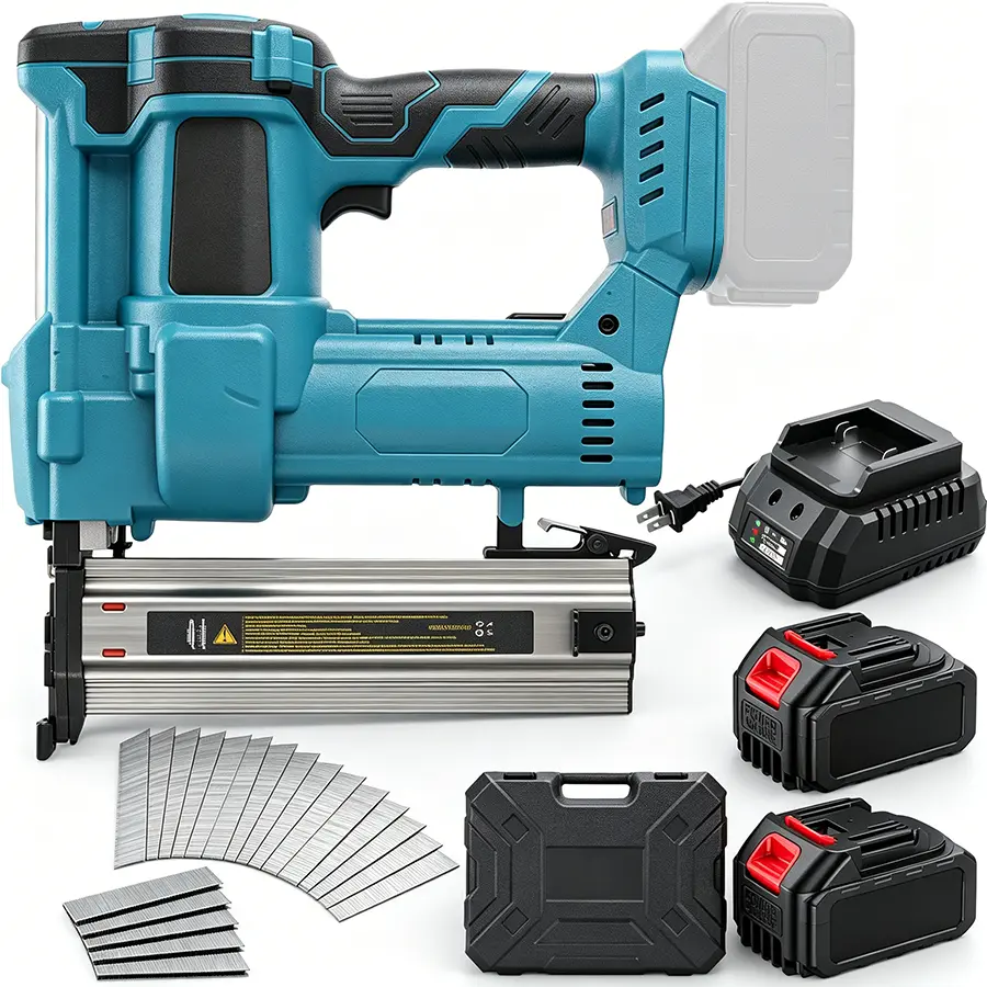 Cordless 2-in-1 Brad Nailer/Staple Gun (18GA) – 21V Electric Pneumatic Nail Gun 2 Battery & Charger,Adjustable Depth | Single/Contact Firing for Upholstery, Woodworking, DIY, dealsforyoudays