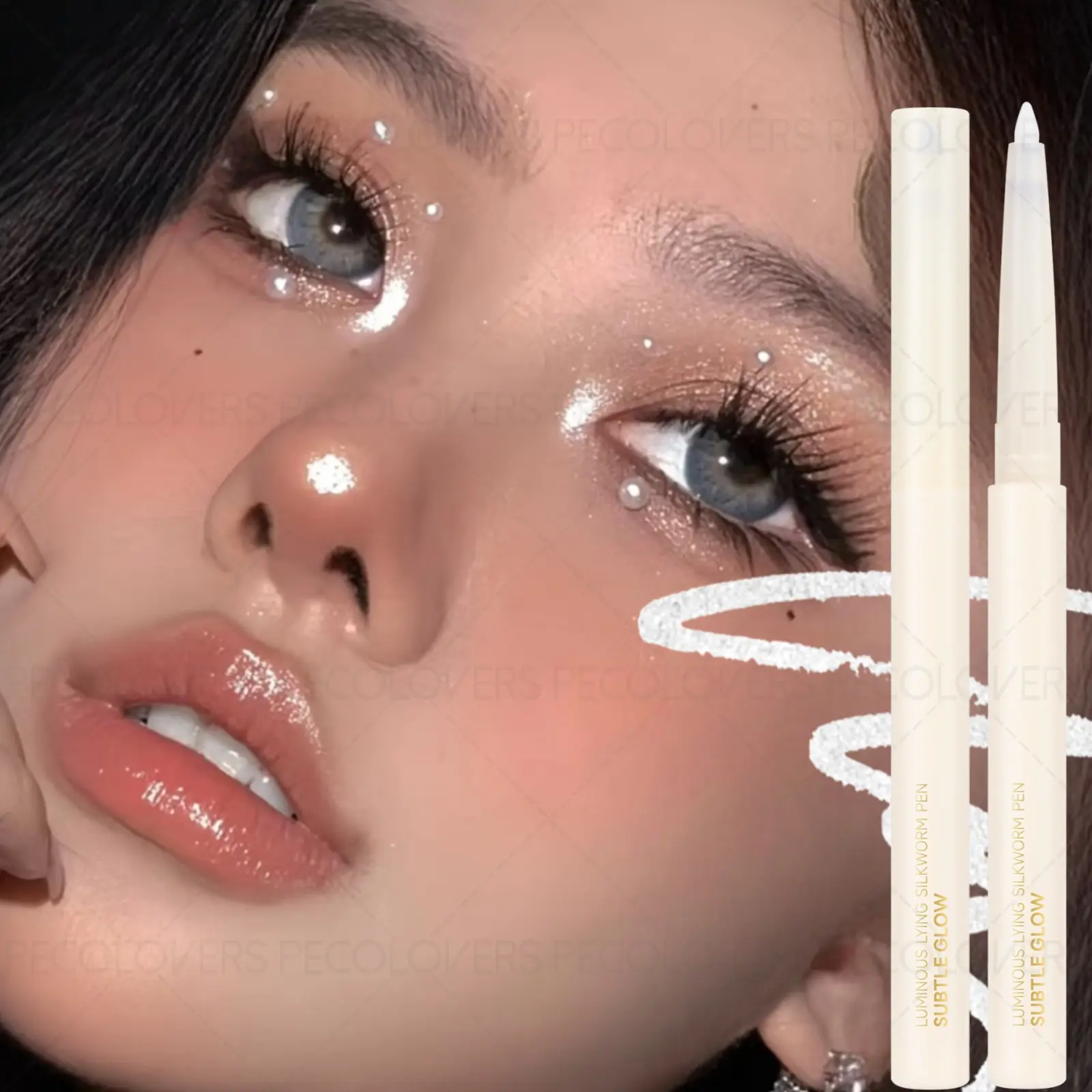 1PC Shine Highlighter, Pearlescent Matte Eye Highlighter Stick, High Pigmentation, Highly Pigmented Makeup, Waterproof and Smudge-proof, Creamy Texture, Long-lasting Makeup, High Gloss, Buildable, Suitable for Music Festival Parties