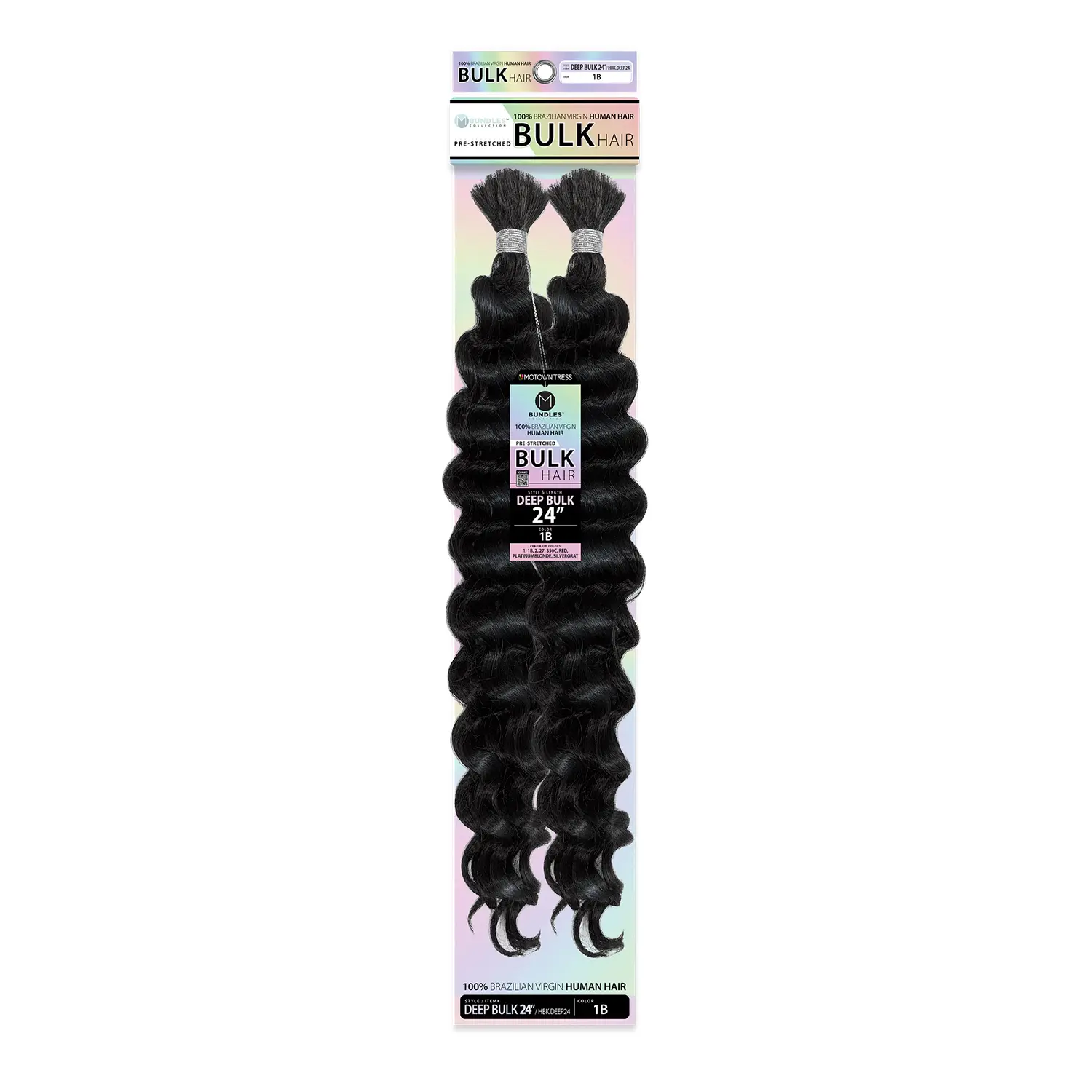Motown Tress Brazilian Virgin Human Hair Braids Pre-Stretched Deep Bulk (18"-24")