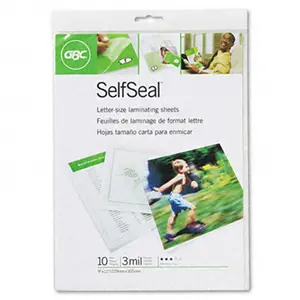 GBC Quartet  SelfSeal Clear Laminating Pouches 3mm 9 x 12 10 Pack