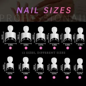 AORAEM White French Nail Tips 120 PCS Short French Style Acrylic Nail Tip 12 Sizes False Nails Clear and White Press on Nails for Women High-Quality ABS Material Easy to Trim and Apply Perfect for DIY Manicure