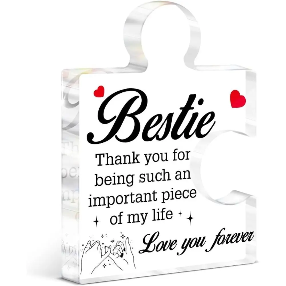 Bestie Gifts for Women, Friendship Birthday Gifts, Acrylic Puzzle Piece, Christmas Thanksgiving Graduation Present, Unique Keepsake, Acrylic Plaque Decor