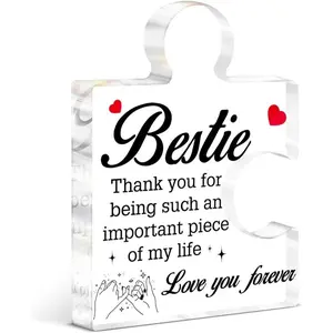 Bestie Gifts for Women, Friendship Birthday Gifts, Acrylic Puzzle Piece, Christmas Thanksgiving Graduation Present, Unique Keepsake