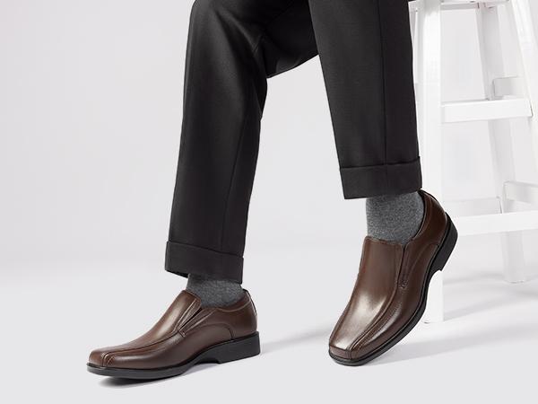 Bruno Marc Men's Classic Square Toe PU Leather Loafers