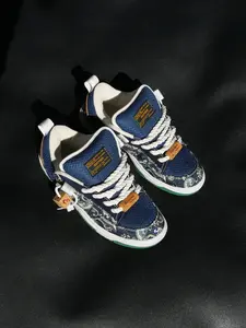 Men's Low-Top Canvas Shoes, Anti-Slip Wear-Resistant, Fashionable Casual Sneakers, Sports Shoes, All Seasons, Large Size 50, Blue Color