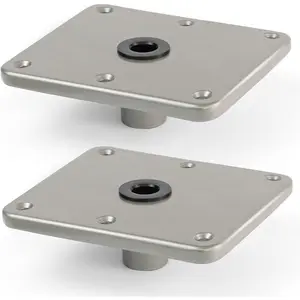 Heavy Duty Marine Fishing Boat Seat Base Mount Plate for 3/4" Pin Post Socket, 7" x 7", Aluminum Marine Pedestal Bracket