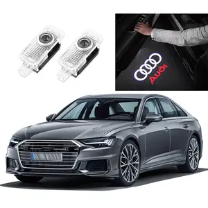 Never Fade Door Lights 2 Pcs Logo, Ghost Shadow Welcome Puddle Projection Light for Audi A1, A3, A4, A6, A8, Q2, Q3, Q5, Q7, Q8, TT, R8 Series Led Car