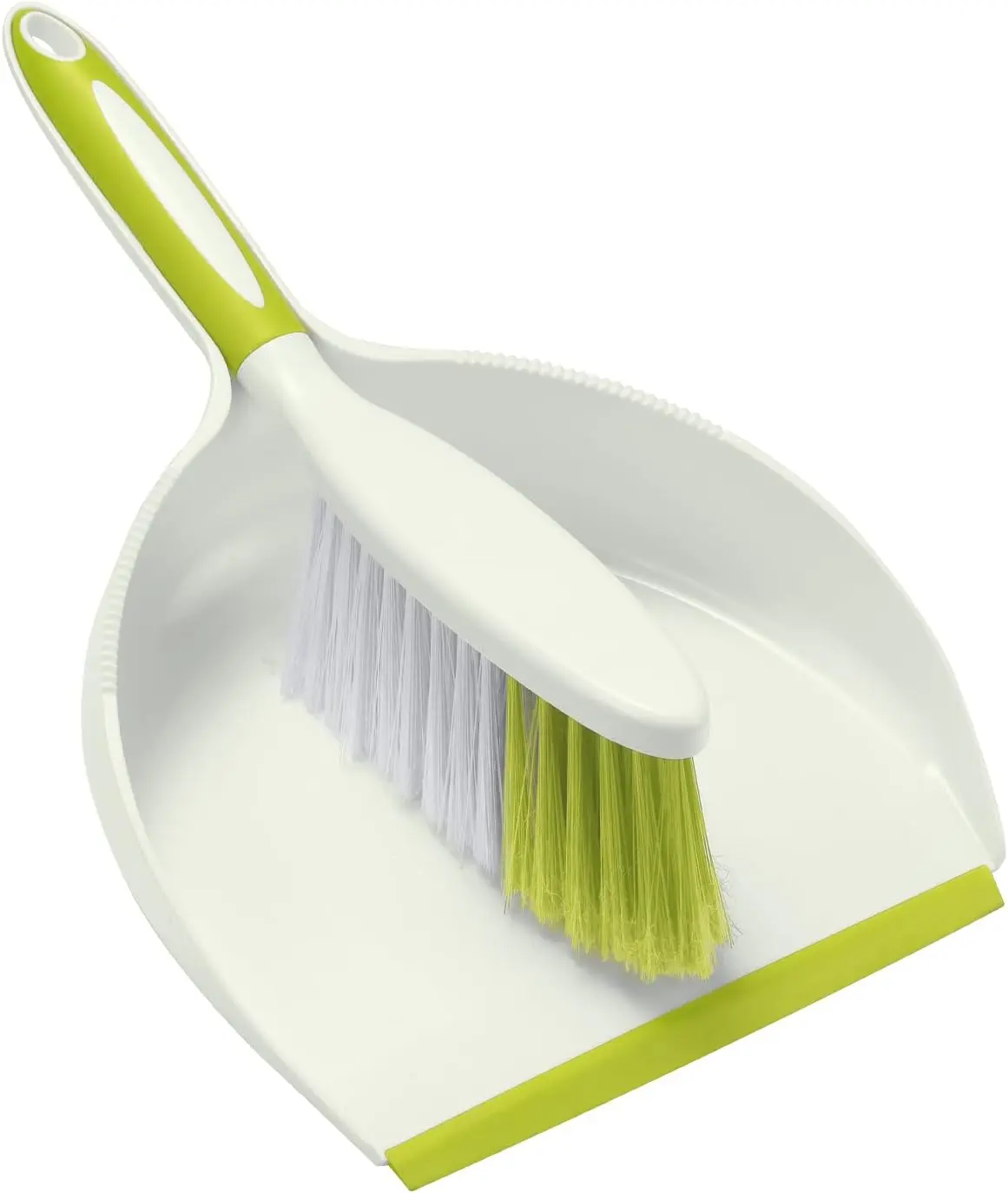 Dust Pan and Brush Set, Large Hand Broom and Dustpan Set Large Brush and Dustpan Set for Camping Broom and Dustpan Combo for Daily Cleaning Pet Hair Office Home Car, Yellow & Green