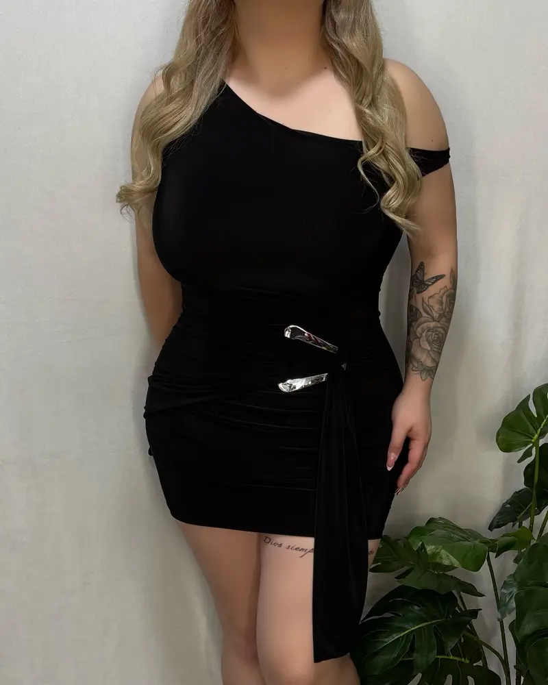 Black off shoulder dress - TikTok Shop