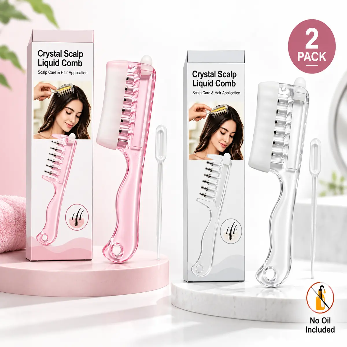 Scalp Liquid Applicator Comb, Refillable Hair Root Oil Massage Comb for Hair Care Treatment