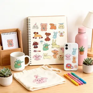Cute Retro Animal Stickers, Vintage Cartoon Decals, Healing Cute Bear Rabbit Elephant Penguin, Atmosphere Handbook Phone Case Water Cup Decorative Stickers
