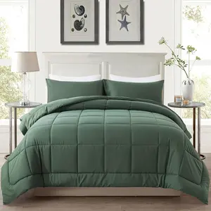 Queen Comforter Set -All Season Bedding Comforters Sets with 2 Pillow-3 Pieces Bedding Sets Queen -Down Alternative Sage Green Queen Size Comforter Sets(88"x92")