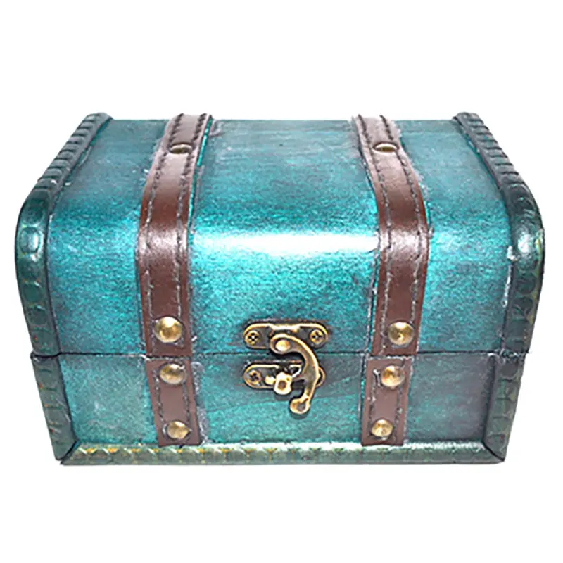 Green Antique Wood Box — Tarot Card Storage 4.5 x 6.25 Inch