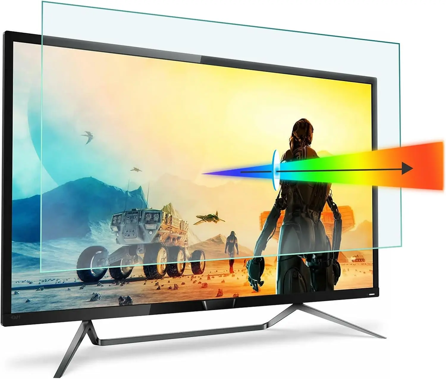 Anti-Blue Light 65-75 Inch TV Screen Protector, Anti-Glare PET Screen Guard, HD Clear Large-Size TV Display Protective Film|65-,70-,75-inch TV Screen Protector