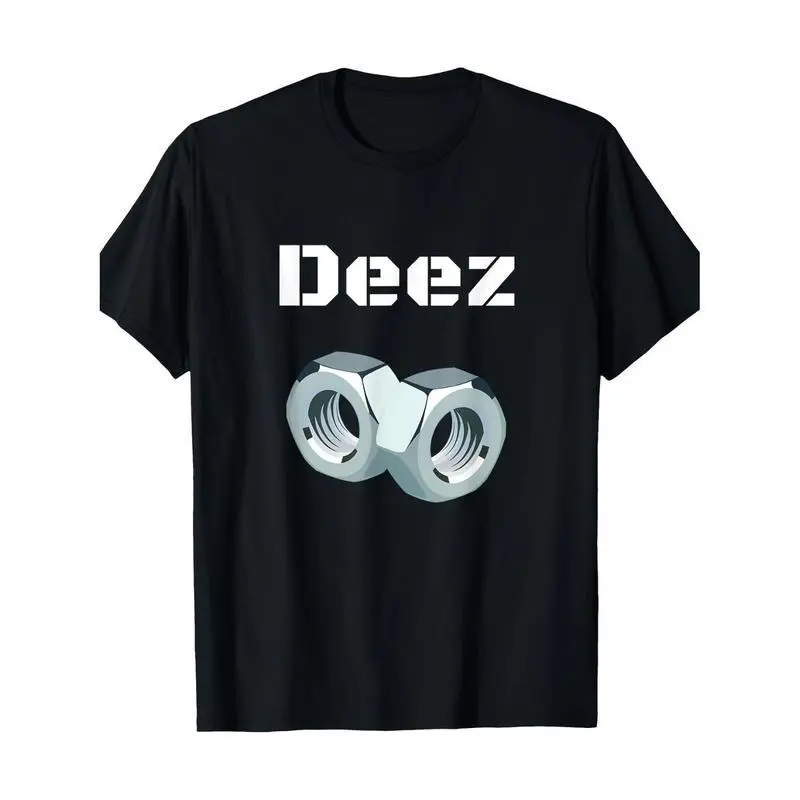 Ootd T Shirt 100% Cotton Funny "Deez Nuts" Graphic T-Shirt, Men's Casual Crew Neck Short Sleeve Tee with Geometric Design