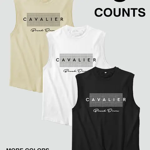 Men's Letter Print Tank Top, Casual Sleeveless Top for Summer, Fashion Men's Top for Daily Wear, Vests, Workout Tank Tops