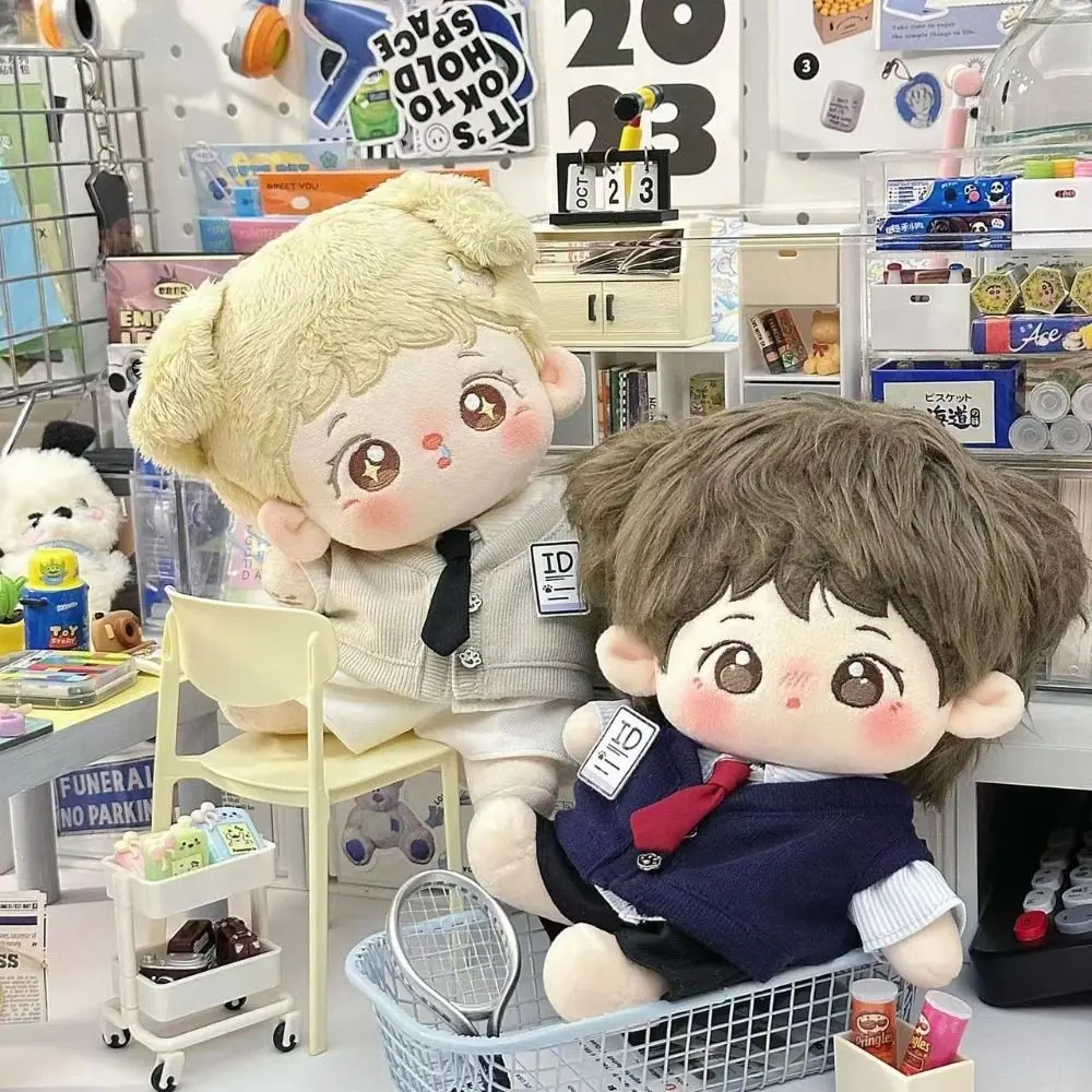 Doll Clothes Replacement Outfit Miniature School Uniform Cosplay Gift Doll Shirt Vest Pants For 20cm Cotton Stuffed Doll