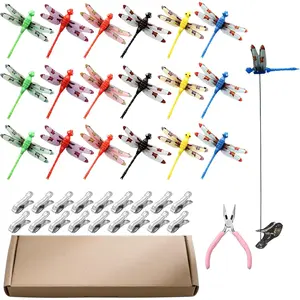 Dragonfly Clip 18 pcs - DIY Dragon Fly Clips, Outdoor Fake Dragonfly Rod Clip