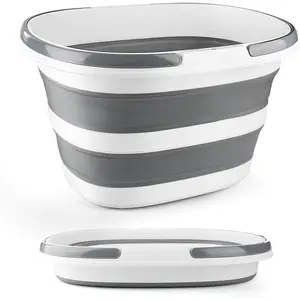 Foldable Mop Bucket with Handle for Cleaning, 16 Liters (4.2 Gallons) Silicone Square Mop Bucket for Window Cleaning or Car Washing, Cleaning Supplies Storage Plastic Bucket