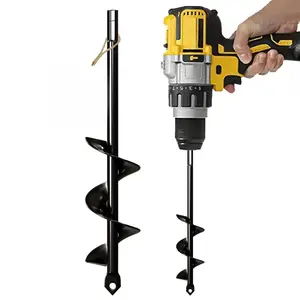 Auger Drill Bit for Planting – 1.6"x9" Spiral Hole Planter for Bulbs, Flowers & Umbrella Holes – 3/8" Hex Drive