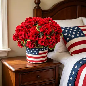 8 Pcs Artificial Ivy Geranium Hanging Plants, Realistic Silk Foliage Flowers, UV Resistant Weatherproof No Fade, Indoor Outdoor Fake Greenery Decor for Home Garden Patio Office Porch Balcony Wall Hanging Decoration, Red faux flowers
