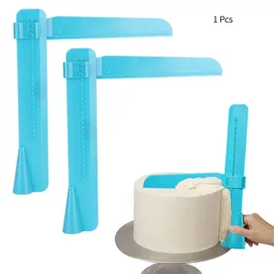 1pcs-Adjustable Cake Scraper Tool, Smooth Edge Decorator for Frosting, Cream, Fondant, Mousse, Cheese Cakes, Baking Mold Leveler