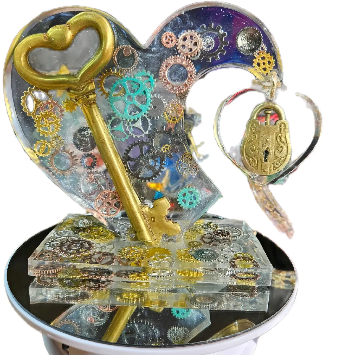 Huge Key And Lock Heart Hanger